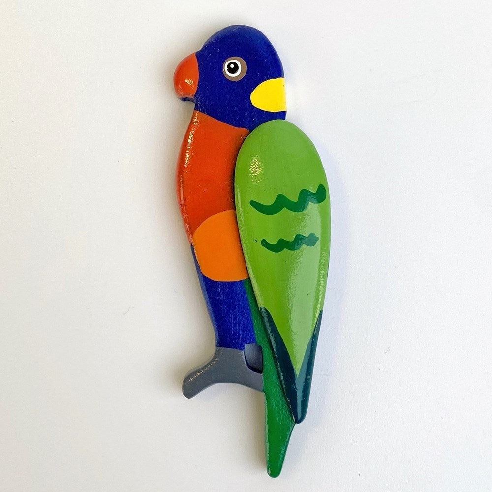 Triple 8 Design Studios: Timber Magnet Rainbow Lorikeet