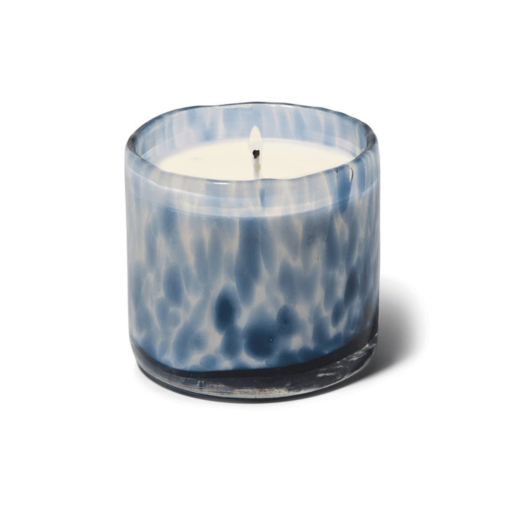 Paddywax: Luxe Candle 8oz. Blue Bubble Glass Black Fig