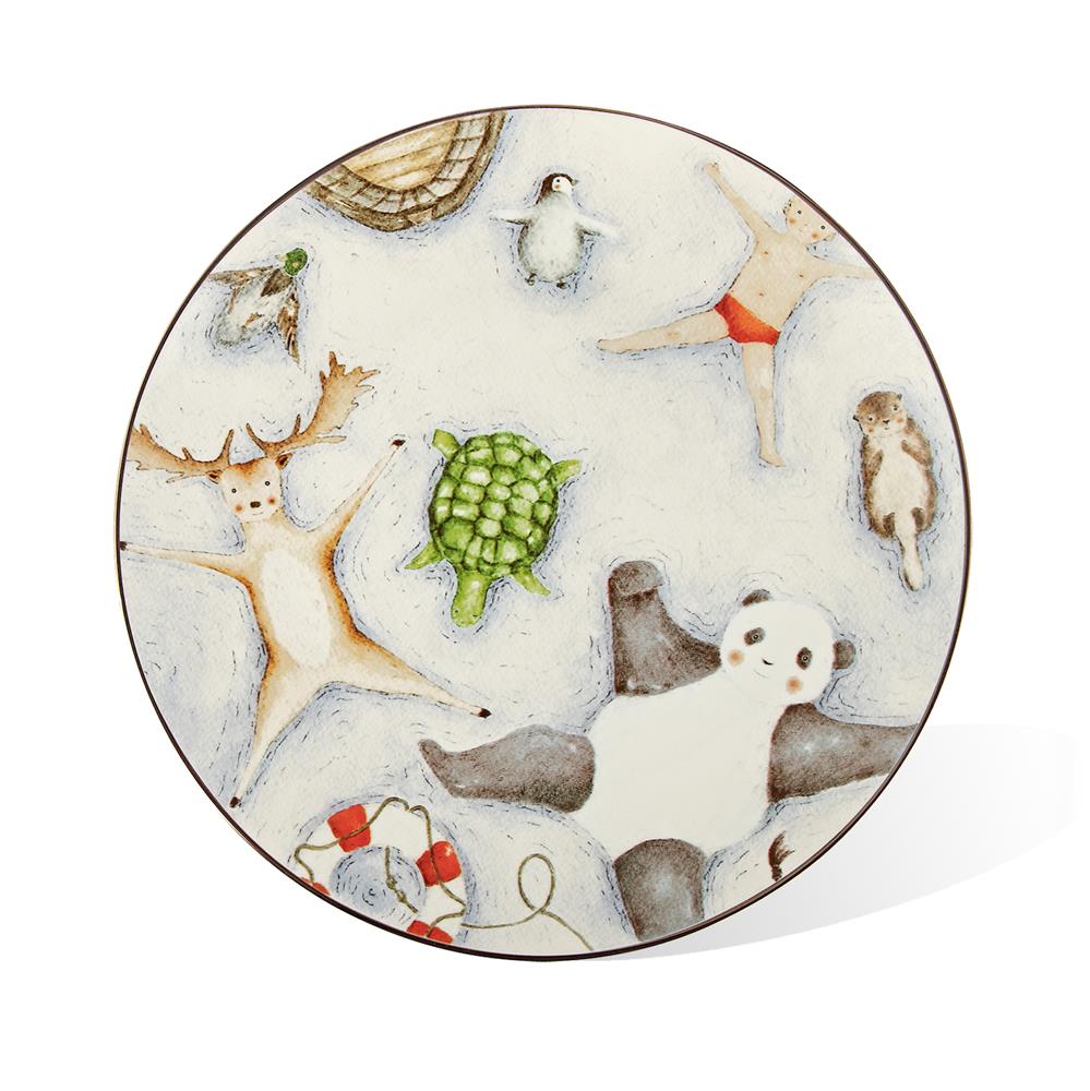 Ceramic Plate: Floating Animals