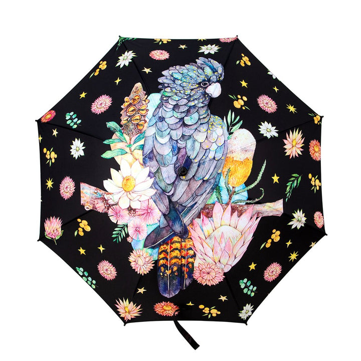 Umbrella Large: Black Cockatoo