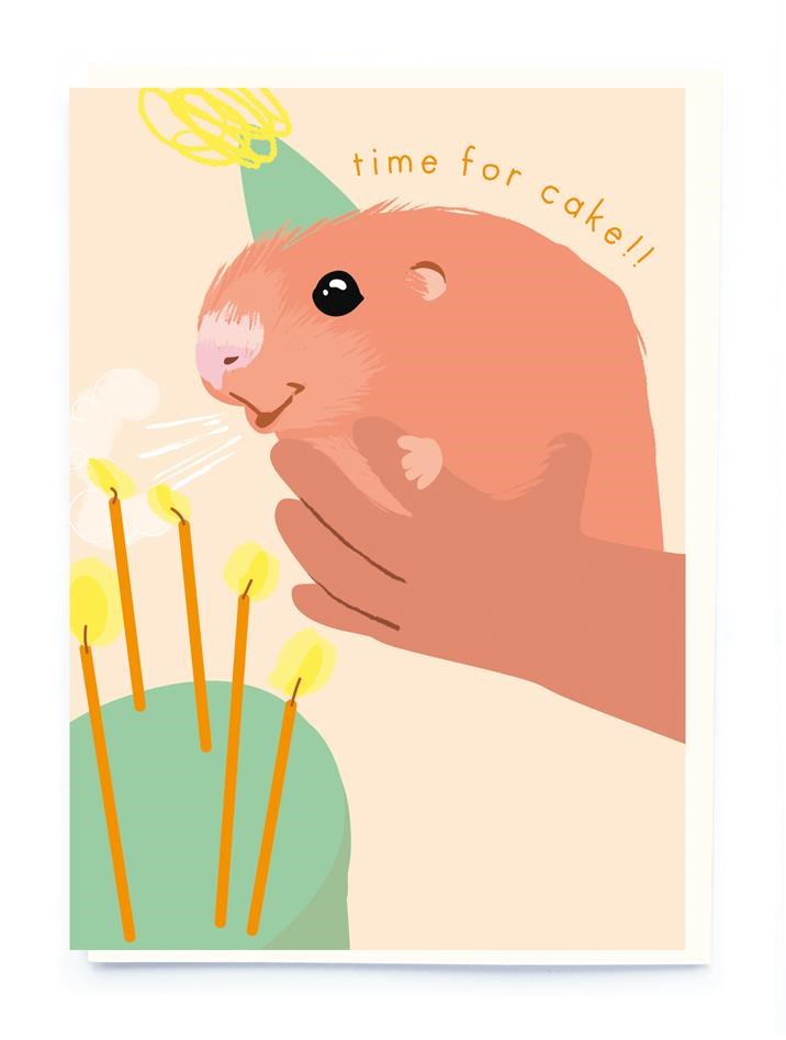 Noi Publishing: Greeting Card Hamster Time for Cake