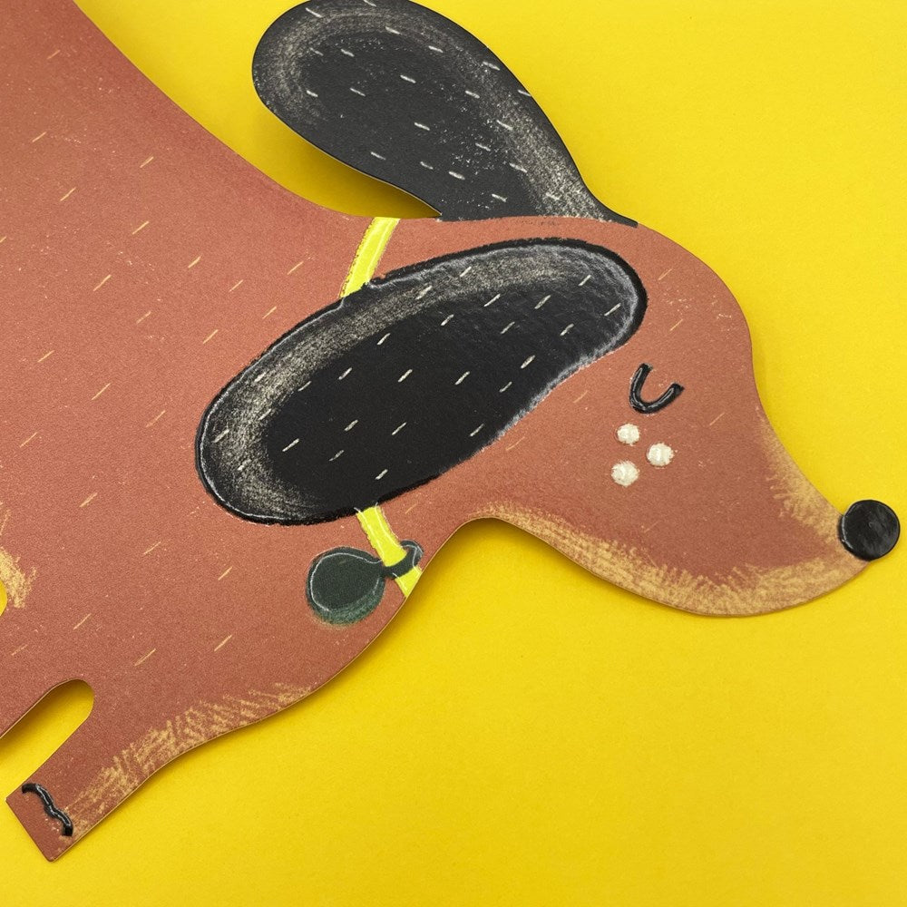 Raspberry Blossom: Greeting Card Pawsome Dachshund