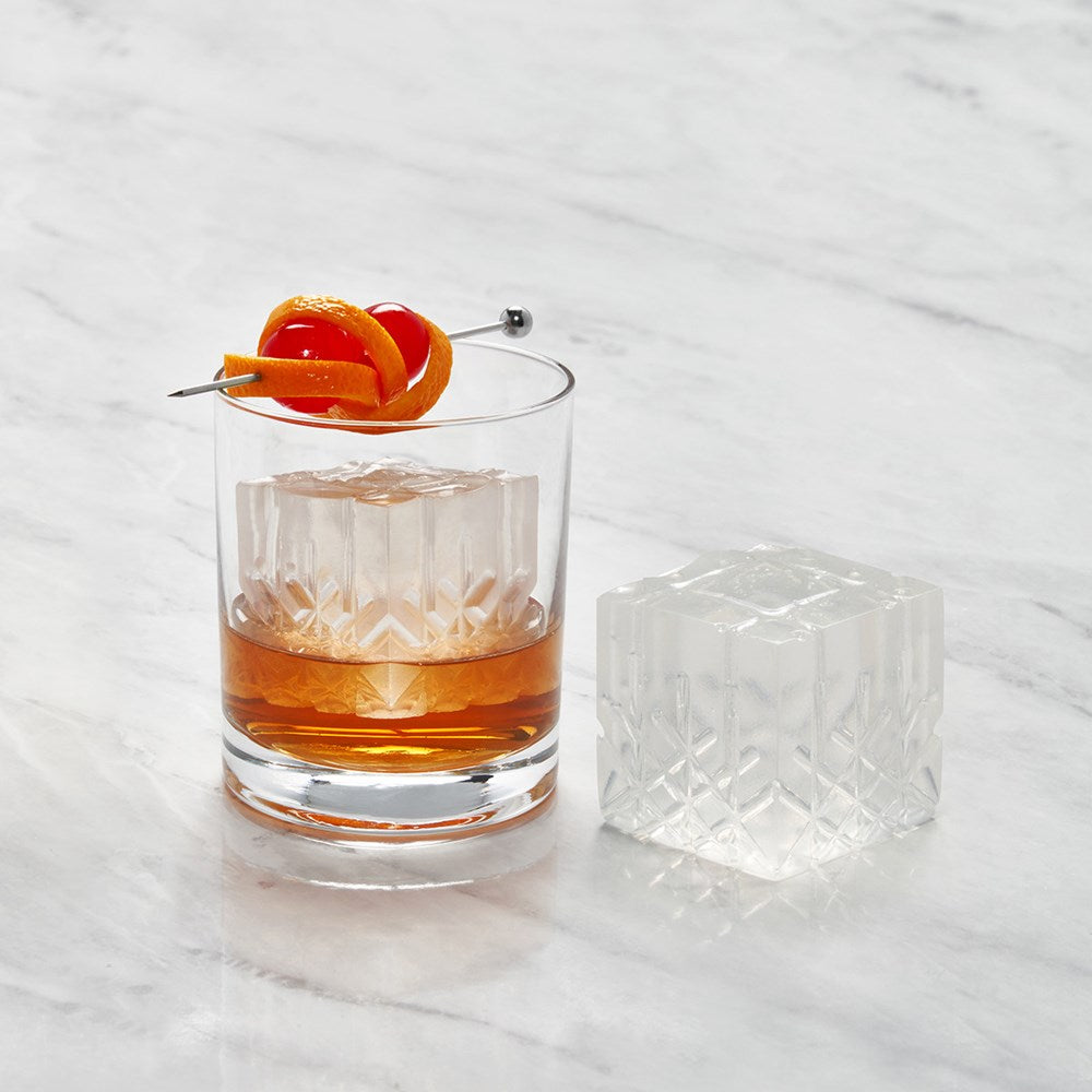 Peak: Cocktail Ice Tray Etched Charcoal