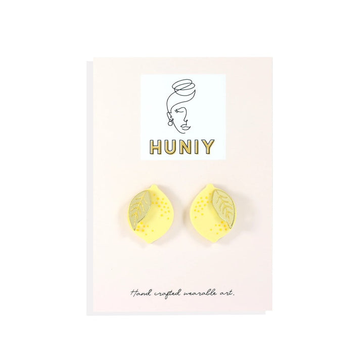 Huniy: Earrings Lemon Statement Studs