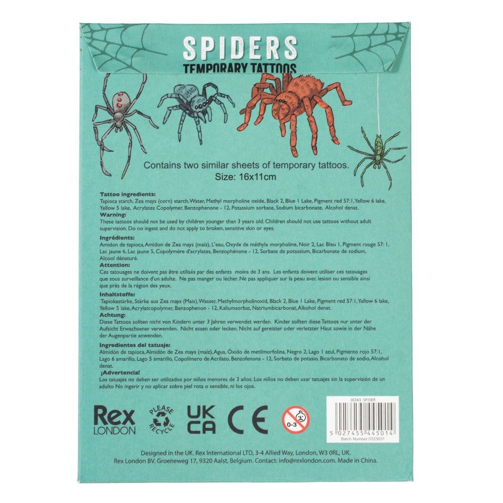 Rex Locdon: Temporary tattoos Spiders