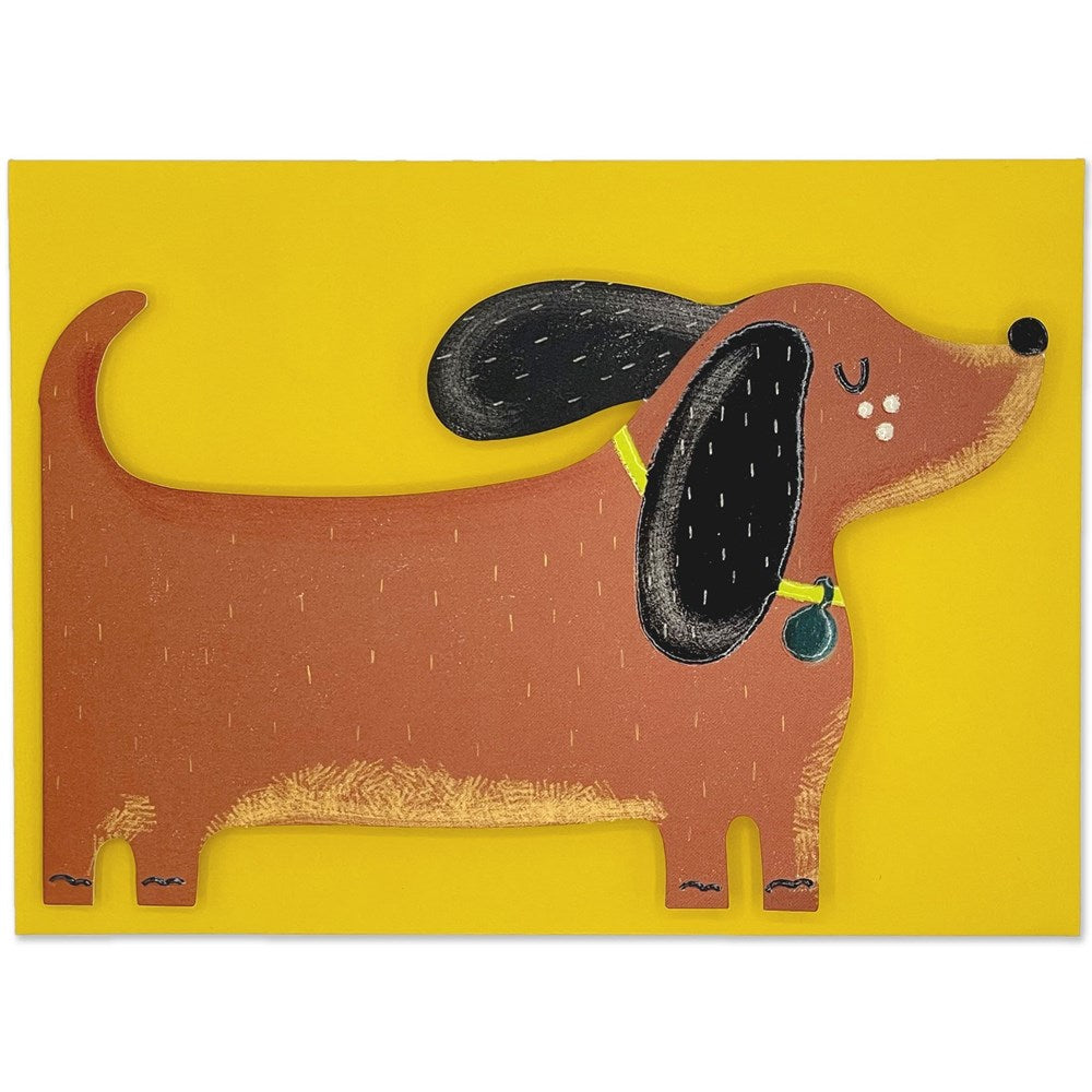 Raspberry Blossom: Greeting Card Pawsome Dachshund