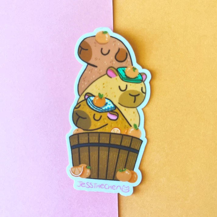 Capybara Stack Sticker Jessthechen Capybara Stack Waterproof Sticker – Monsterthreads