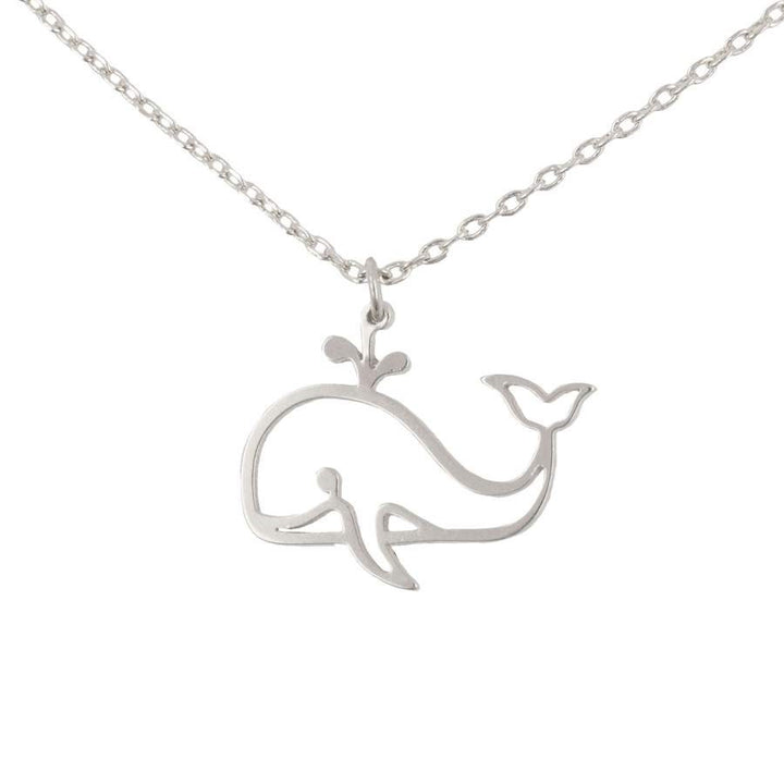 Short Story: Necklace Cute Whale Stencil Silver