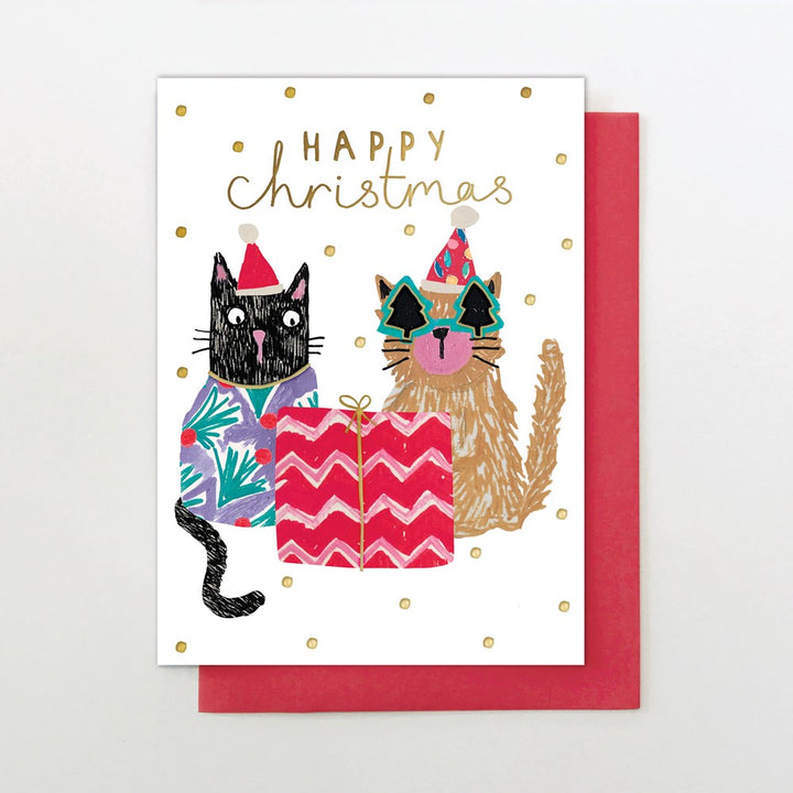 Stop the Clock: Greeting Card Christmas Cats with Present