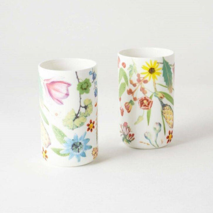Angus & Celeste: Ceramic Tumblers Two Set Spring Flowers