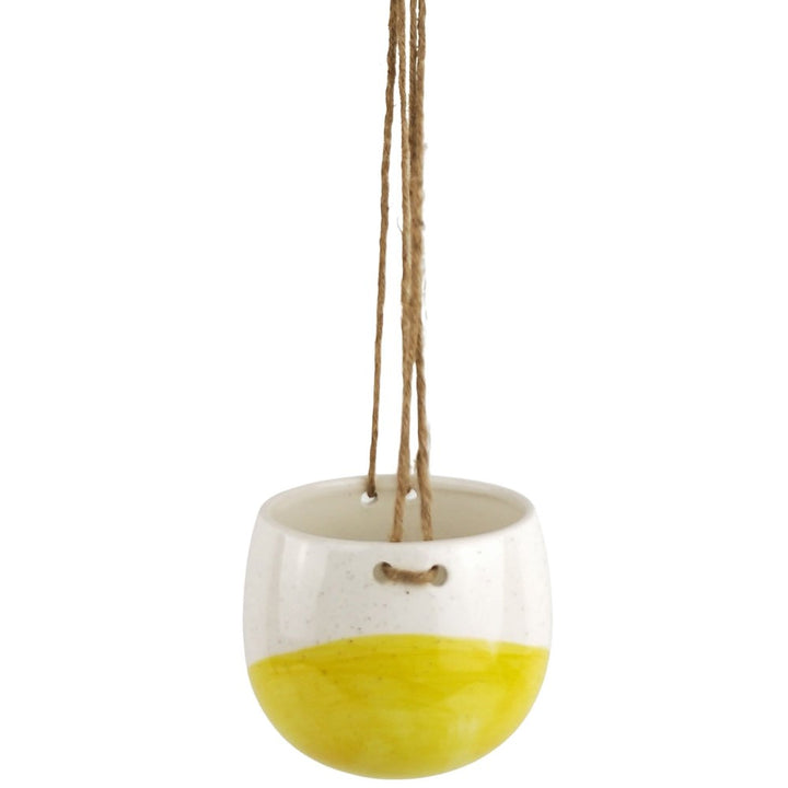 Urban Products: Avery Dot Round Hanging Planter Yellow Small