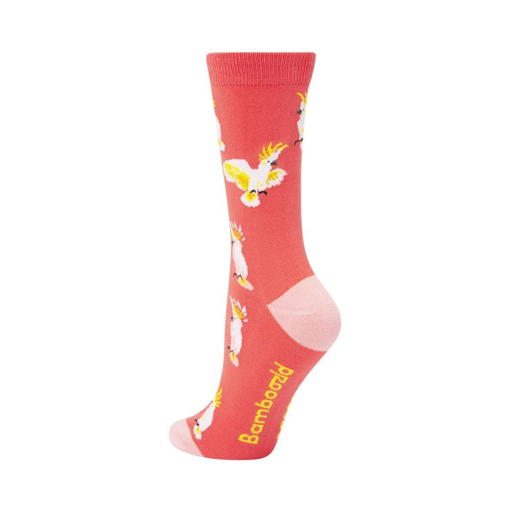 Bamboozld: Womens Cockatoo Coral Bamboo Sock