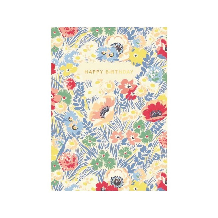 Cath Kidston: Foil Greeting Card Happy Birthday Meadow Floral