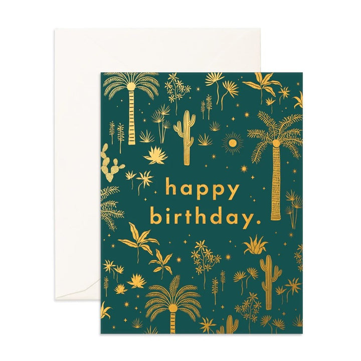 Fox & Fallow: Greeting Card Birthday Desert Palm Jade