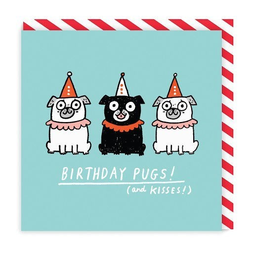 Ohh Deer: Greeting Card Birthday Pugs