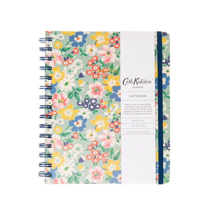 Cath Kidston: A5 Wiro Notebook Turquoise Floral