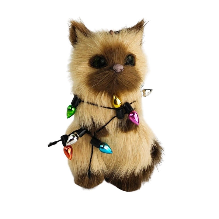 Urban Products: Christmas Hanging Decoration Cream Cat with Lights