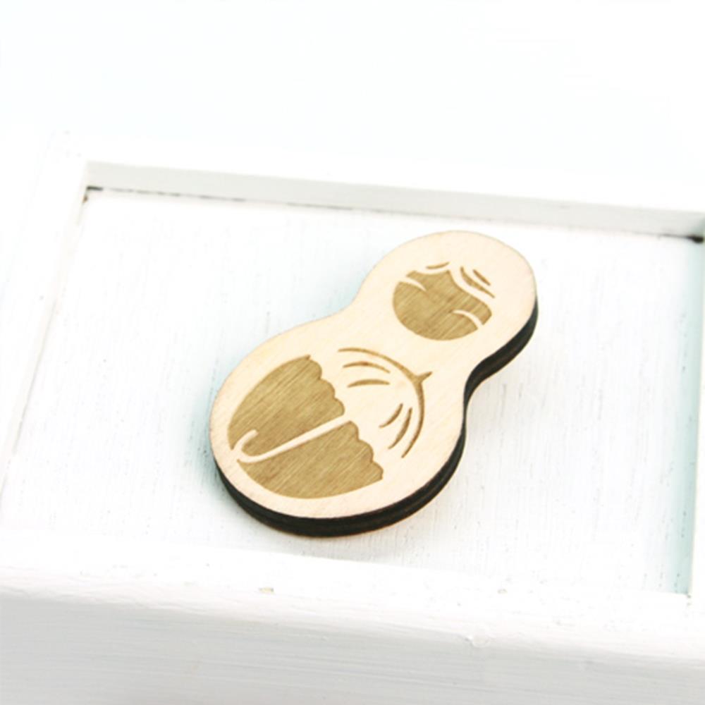 Babushka Wooden Brooch