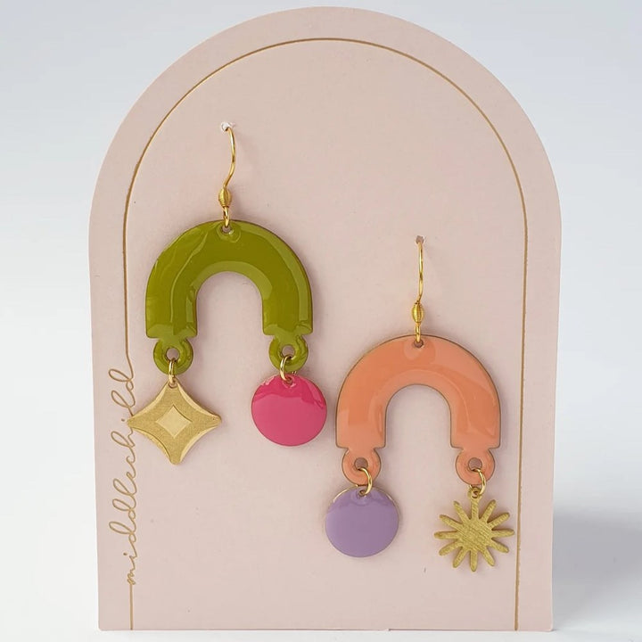 Middle Child: Confection Earrings Avocado/Peach