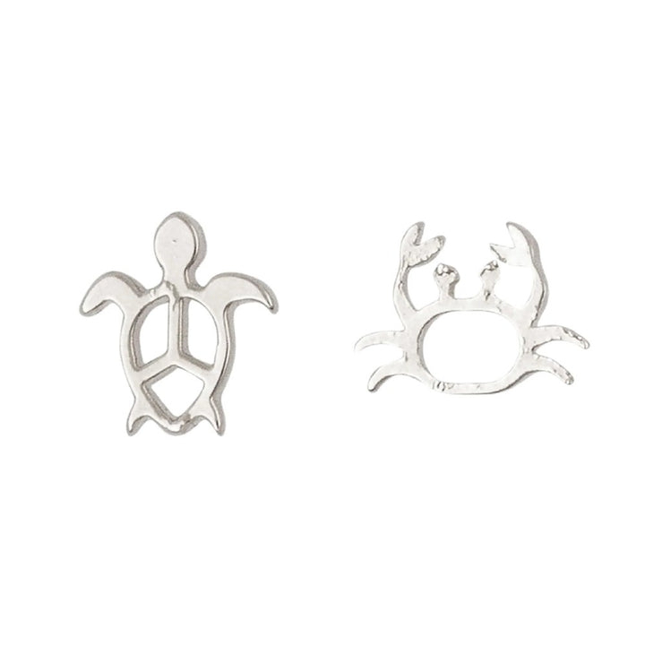 Short Story: Earring Mini Turtle and Crab Silver