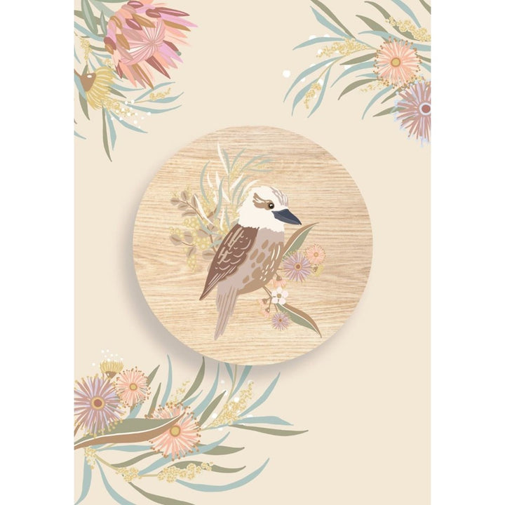 Aero Images: Wooden Magnet Greeting Card Kookaburra