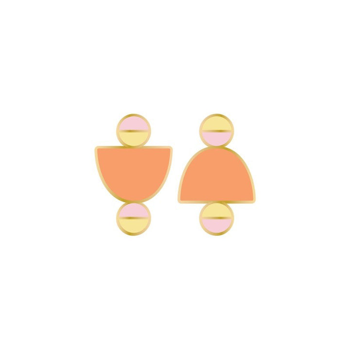 Middle Child: Deuce Stud Earrings Peach