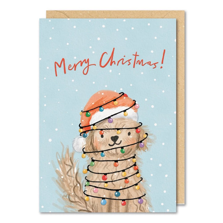 Meraki: Greeting Card Joyeux Noel Dog With Lights