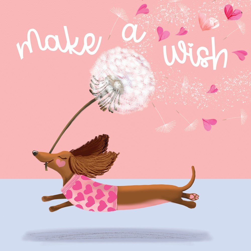 La La Land: Greeting Card Make a Wish Dachshund