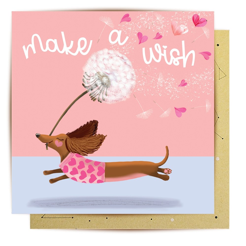 La La Land: Greeting Card Make a Wish Dachshund