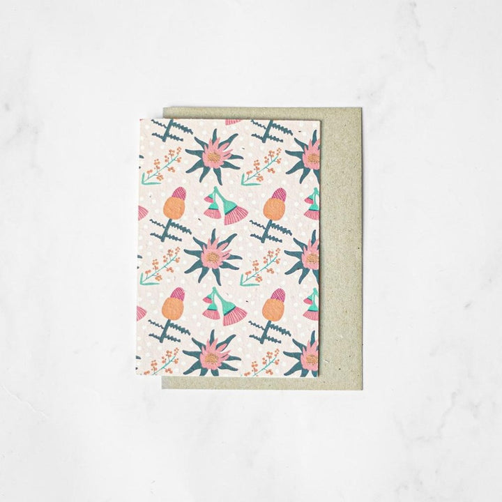 Turquoise Creative: Plantable Card Floral Pattern