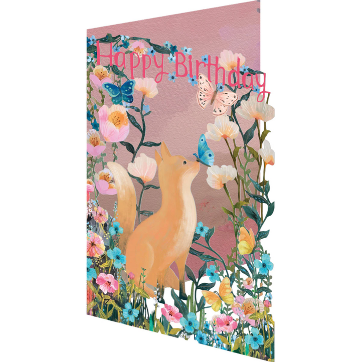 Roger la Borde: Greeting Card Fox and Butterfly