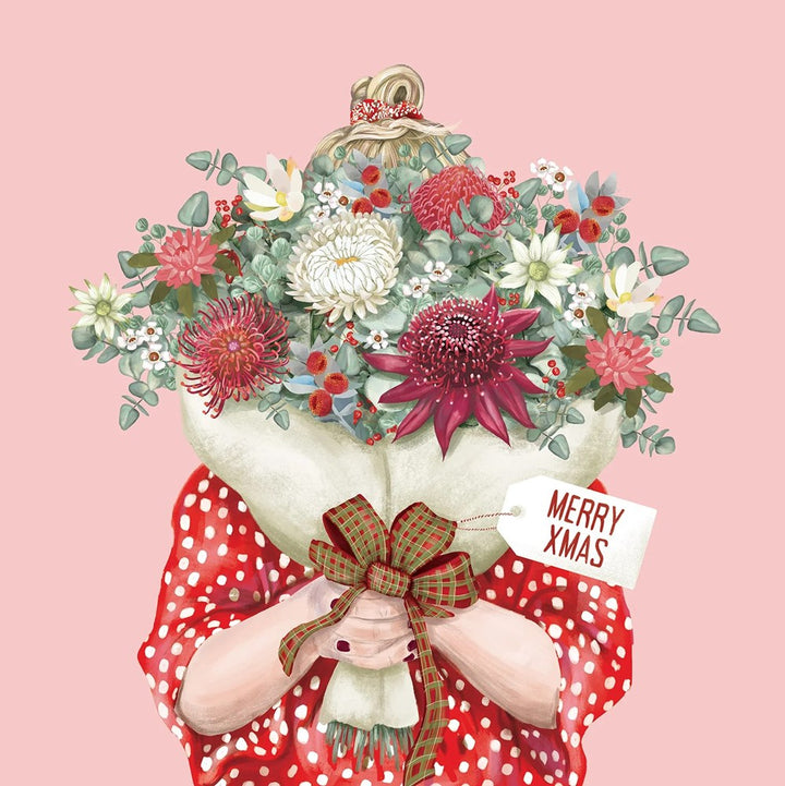 La La Land: Greeting Card Girl Bouquet Xmas