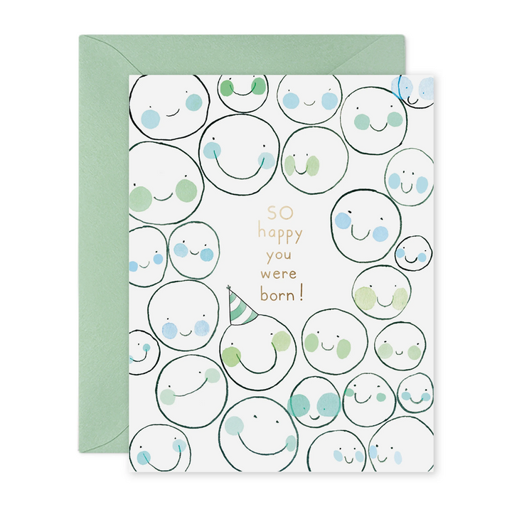 E. Frances Paper: Foil Greeting Card Glad You Were Born