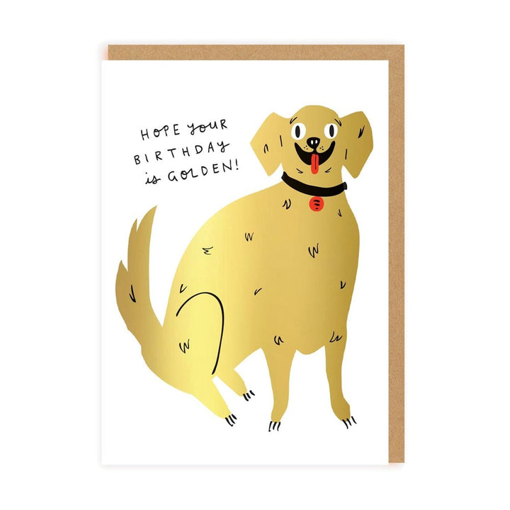 Ohh Deer: Foil Greeting Card Golden Retriever