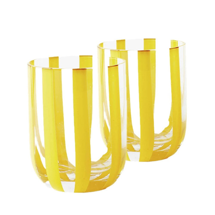 Kip & Co: Glass Tumbler Set 2pk Golden Stripe