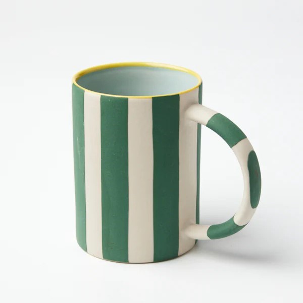 Jones & Co: Happy Mug Green Stripe