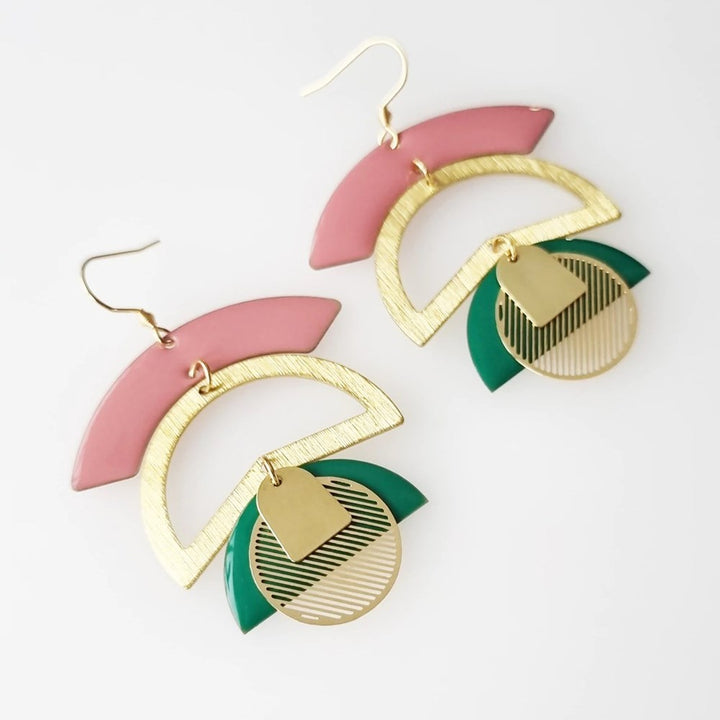 Middle Child: Hallpass Earrings Pink/Green