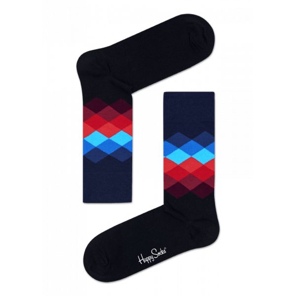 Happy Socks: Faded Diamond Red Black Blue SM