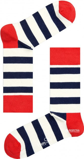 Happy Socks: Stripes Navy Red ML