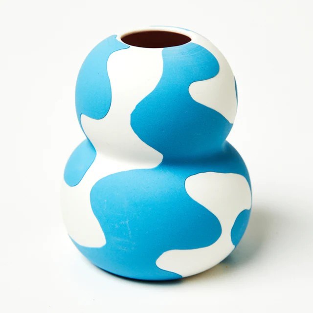 Jones & Co: Happy Vase Double Blue