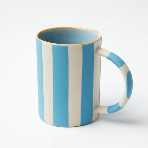 Jones & Co: Happy Mug Blue Stripe