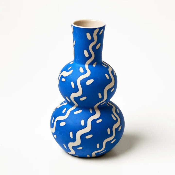 Jones & Co: Happy Vase Tracks Blue