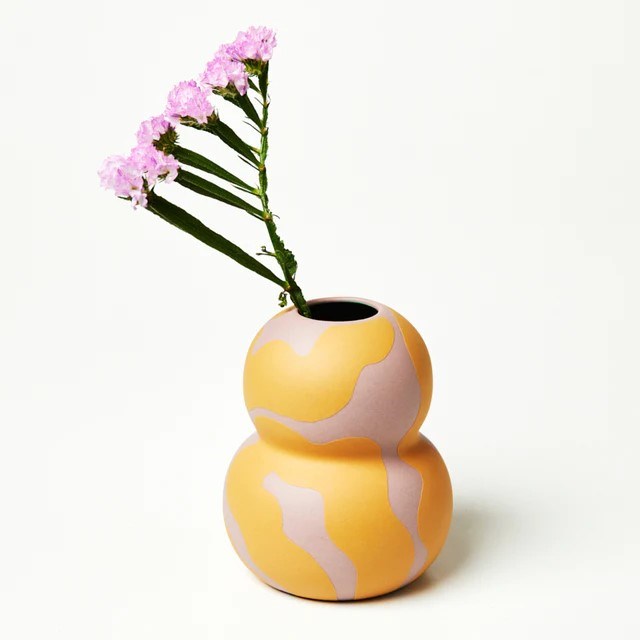 Jones & Co:  Happy Vase Double Yellow