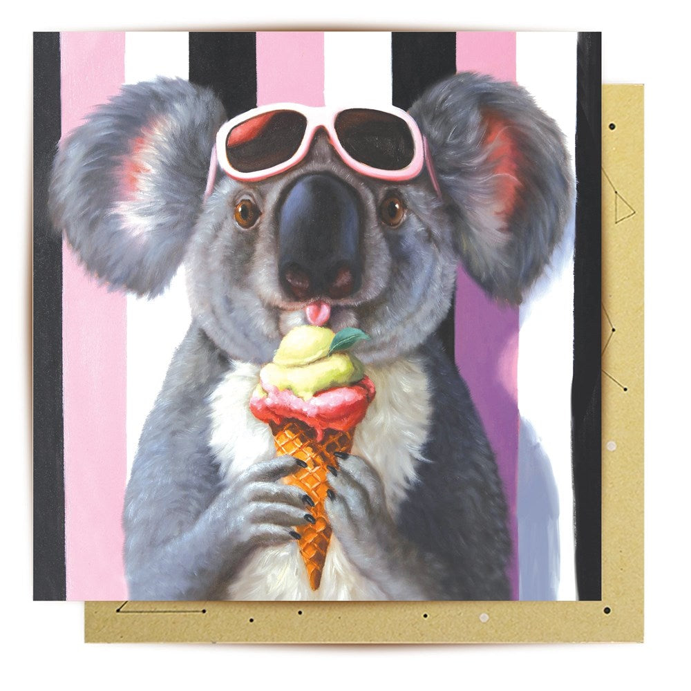 La La Land: Greeting Card Koala Loves Ice Cream