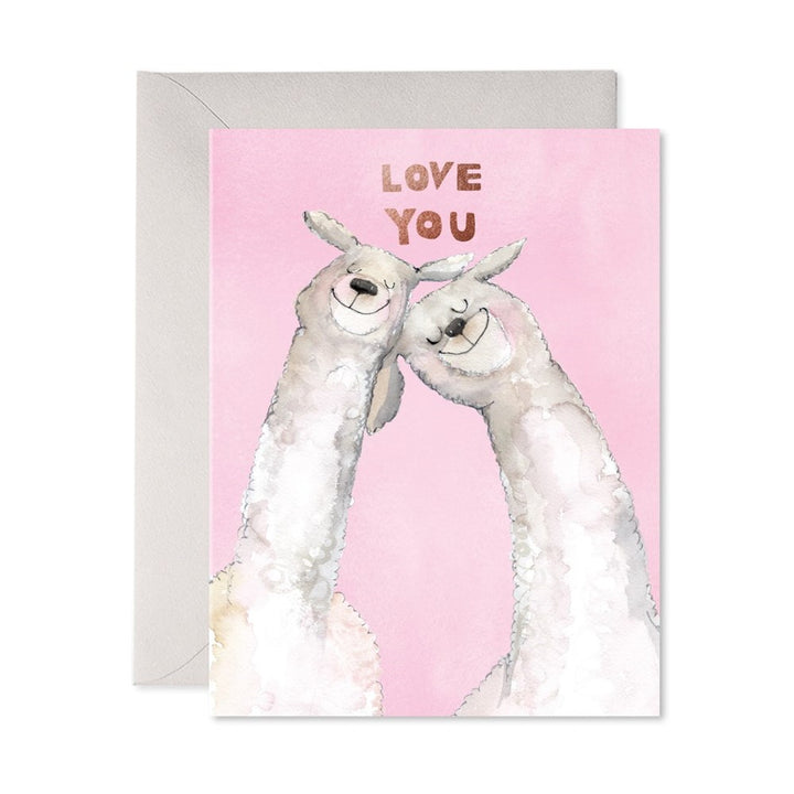 E. Frances Paper: Foil Greeting Card Llama Love
