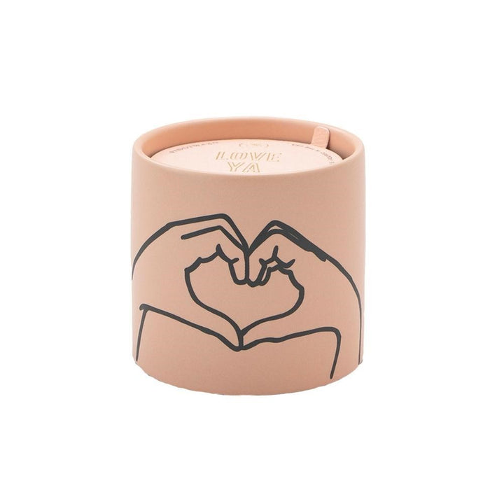 Paddywax: Impressions 5.75oz Ceramic Candle Pink With Heart Tobacco & Vanilla
