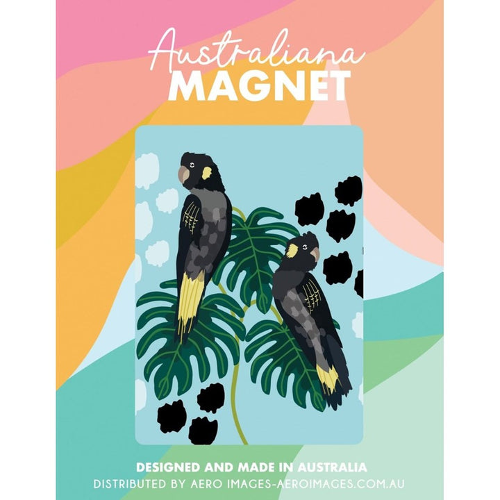 Aero Images: Decorative Magnet Black Cockatoos