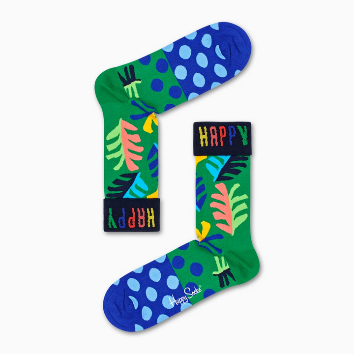 Happy Socks: Big Leaf Green Blue ML