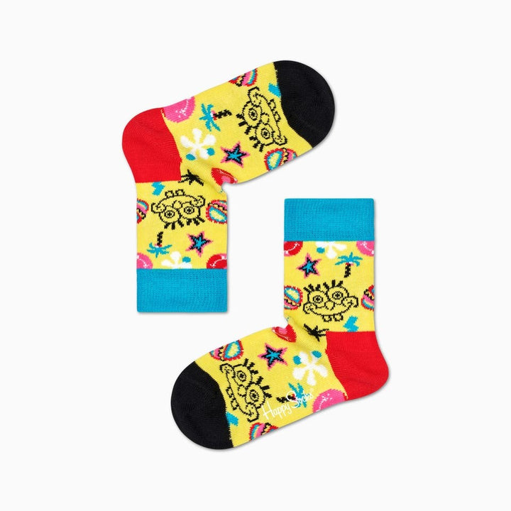 Happy Socks: Kids SpongeBob Smile Storm Yellow