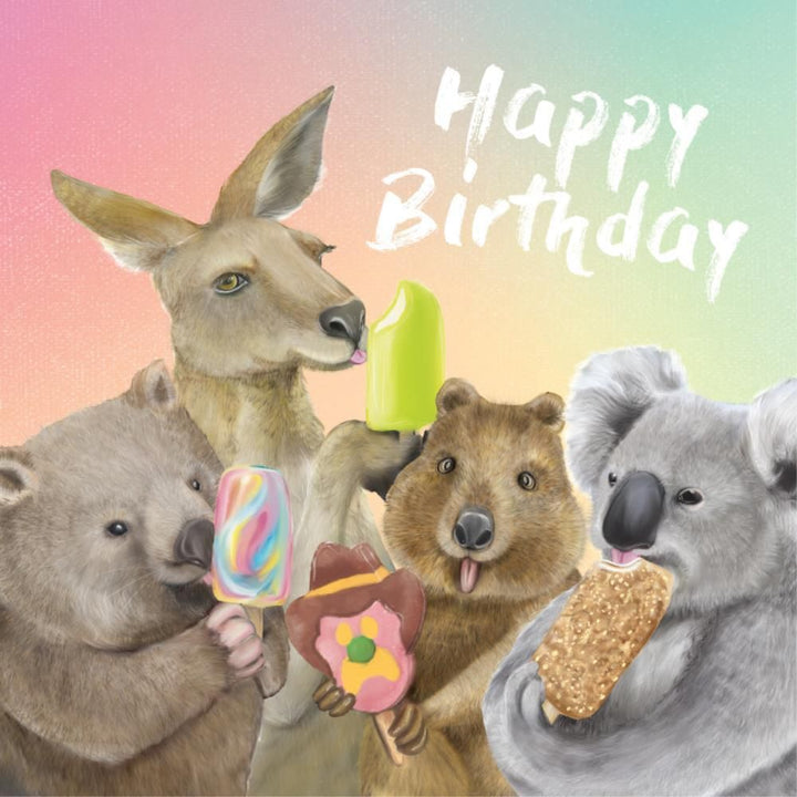 La La Land: Mini Card Happy Birthday Ice Cream Critters